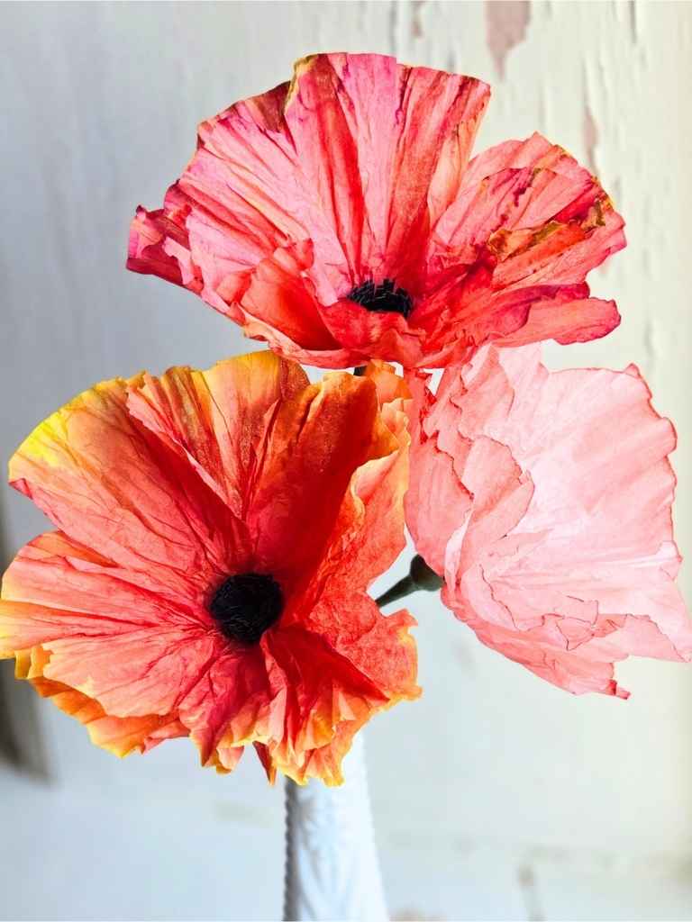 A bouquet of handmade paper poppies